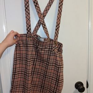 Plaid Hollister Skirt with Suspenders